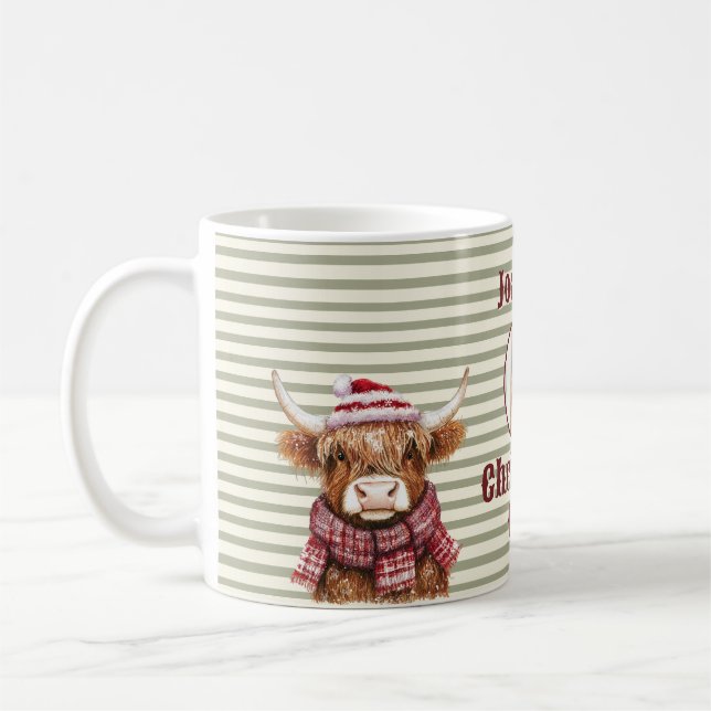 Rustig Highland Ko Mug för Semestern Foto Ram Kaffemugg (Vänster)