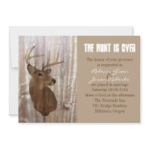 Rustig hjort jakten är över bröllopsinbjudan