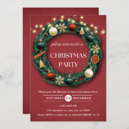 Rustig jul-andedräkt Festive jul Party Inbjudningar