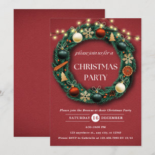 Rustig jul-andedräkt Festive jul Party Inbjudningar