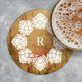 Rustig jul Skutt Beer Wandean Monogram Underlägg Papper Rund