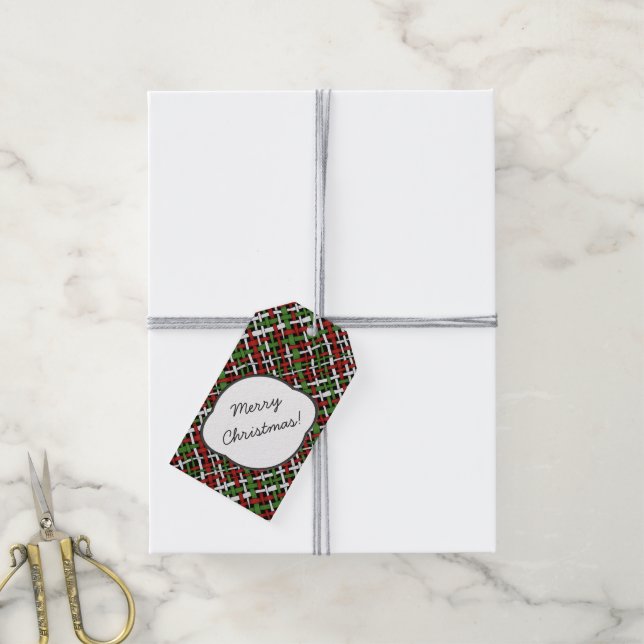 Rustig julfest med Text Hälsning Presentetikett (Med Snöre)