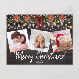 Rustig julfestive Ljus & Garland 3 Photo Helg Vykort