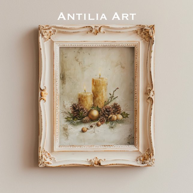 Rustig målning av julljus, fortfarande livstid poster (Skapare uppladdad)