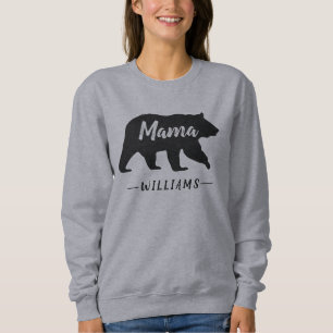 Rustig Mamma Bear Grått Black Monogram Namn T Shirt
