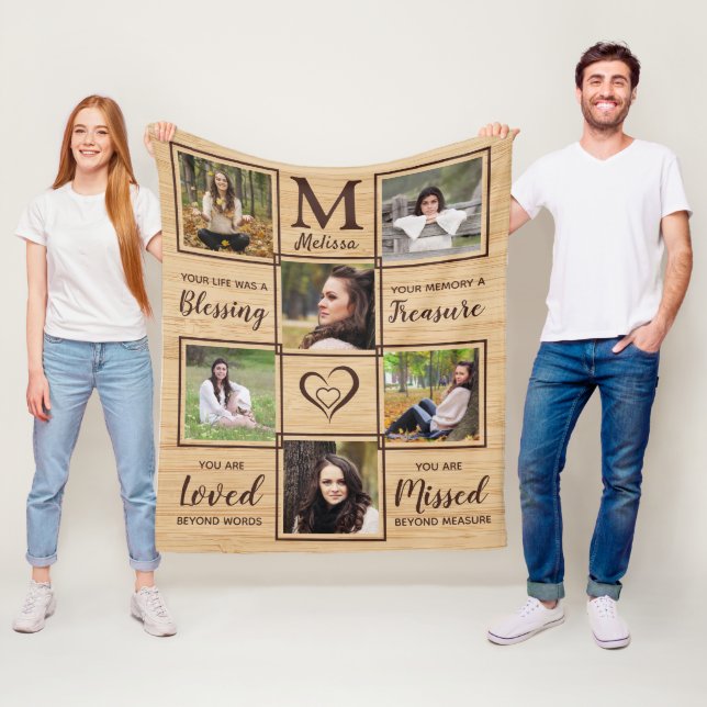  Rustig minnesminnesstund för Loving Keepsaké Phot Fleecefilt (På plats)