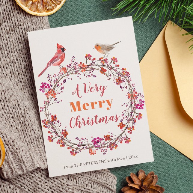 Rustig modern grylig bergsbädd, enkel andedräkt julkort (Skapare uppladdad)