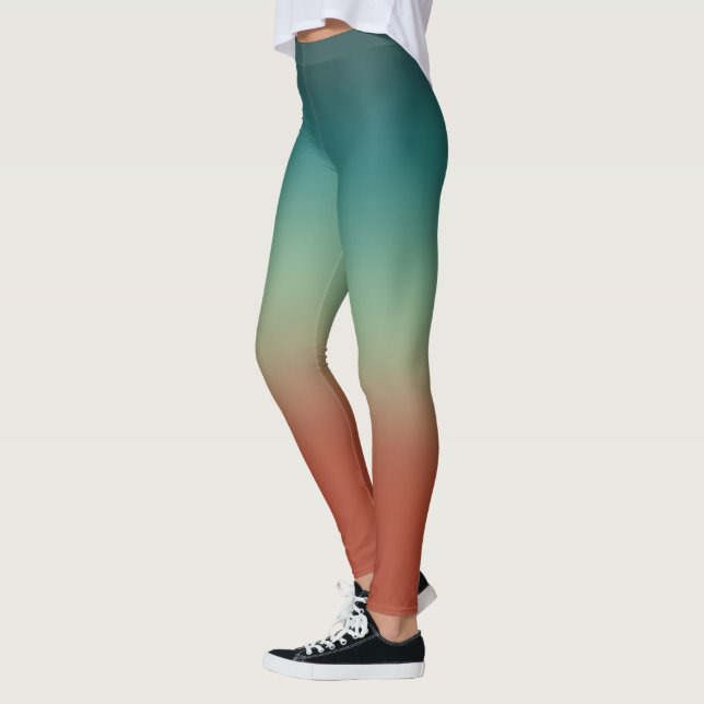 Rustig mörk skiffer grått tealbrun övertoning leggings (Vänster)