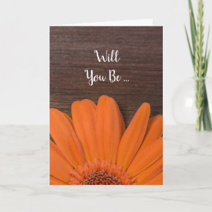 Rustig Orange Daisy kommer du att bli min Bridesma Inbjudan