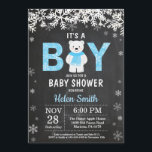 Rustig Polar Bear Winter Boy Babyskor Inbjudningar<br><div class="desc">Rustik Polar Bear Winter Boy Baby Shower-inbjudan. Vit snöflake. Baby sitt kall utanför inbjudan till babyskor.Pojkbabyinbjudan. Winter Helgdag Baby Shower Inbjudan. Bakgrund till kretskort. Svarta och vita.
Om du vill göra ytterligare anpassningar klickar du på knappen Anpassa och användor verktygen som är utformat för att ändra mallen.</div>