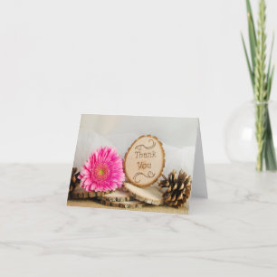 Rustig Rosa Daisy Woodland Bröllop Tack Kort