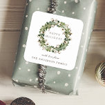Rustig Sage God jul, Helgdag för utandning av bomu Fyrkantigt Klistermärke<br><div class="desc">Anpassningsbar-designade helgdag-etiketter med personlig-familj namn med rustiskt jordbruktagande av bomullsandean stil.</div>