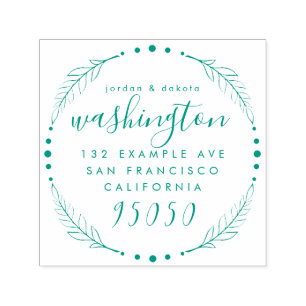 Rustig skriptutandning Bröllop par Returadress Självfärgande Stämpel