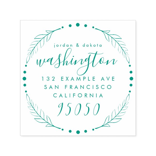 Rustig skriptutandning Bröllop par Returadress Självfärgande Stämpel (Design)