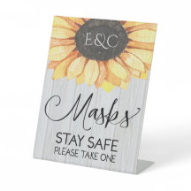 Rustig solrossols Blommigt Mask Monogram Bröllop