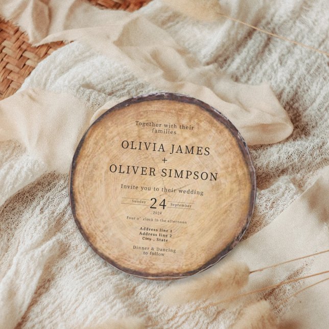 Rustig träd stump-ladan bröllop inbjudningar (Skapare uppladdad)