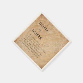 Rustig träd stump-ladan bröllop pappersservett