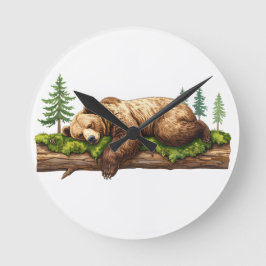 Rustig trädbeklädnad i viltfångare rund klocka