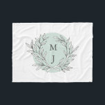 Rustig utandningsluft Monogrammed Blanket Fleecefilt<br><div class="desc">En söt hand- dragen ramar med ditt monogram på anpassadets filt. Du plockor bakgrunden till färg för en anpassningsbar.</div>