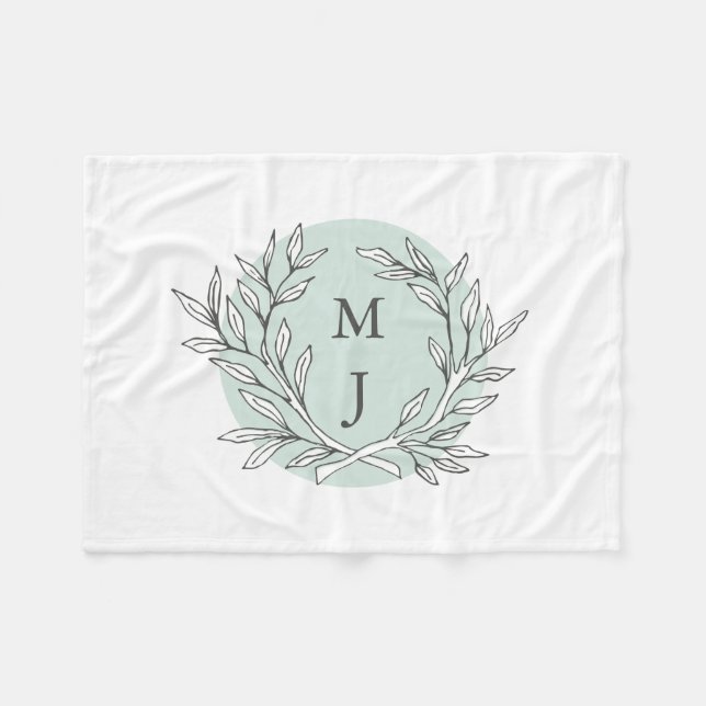 Rustig utandningsluft Monogrammed Blanket Fleecefilt (Framsidan (Horisontell))