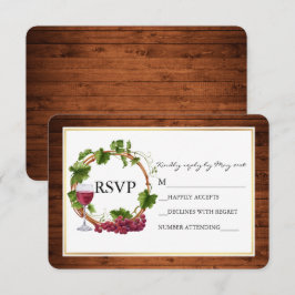 Rustig vattenfärg Grape Vines Wood Wandan Bröllop OSA Kort