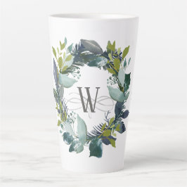 Rustig vattenfärg Laurel Utandning Monogram