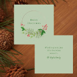 Rustig vattenfärg Nordic jul Greenery Wandeine Anteckningskort<br><div class="desc">Rustic Watercolor Nordic jul Grey Wandeine Note Card Ett enkelt,  modernt och snyggt nordiskt dekorkort för julkrans. Baksidan av det här anteckningskortet är grönt och har ett anpassade-meddelande. Anpassa kortet med namn. Perfekt till använda som en presentkaka eller fäst på hemlagade märkre och behandlar du den här julhelgen.</div>