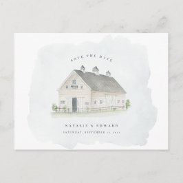 Rustig vattenfärgsladan bröllop spara datum vykort