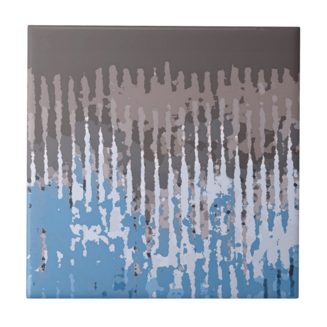 Rustig vävare/Blått mönster Kakelplatta (Framsidan)