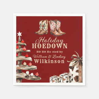 Rustig Western Holiday Hoedown Jul Pappersservett