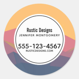 Rustiga berg Geometric Minimalist Business Runt Klistermärke