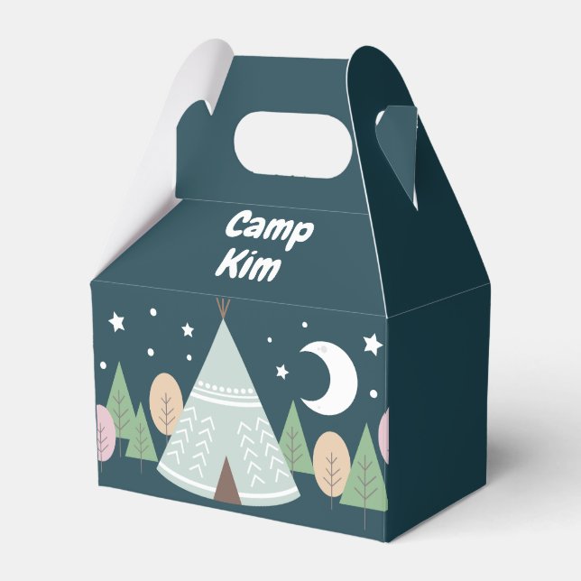 Rustik 1 lycklig-kamper 1:a födelsedag presentaskar (Framsidan Sidan)