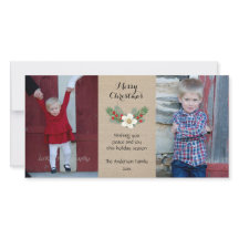 Rustik 2-fotojulkort/rödvitt brännbart kort