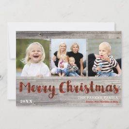 Rustik 3-fotopilerträ och inlagt platt kort