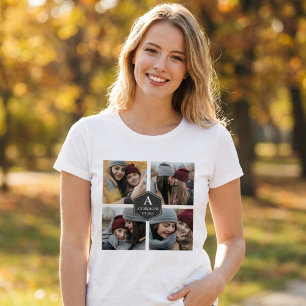 Rustik 4 Bilder Familjefotocollage T Shirt