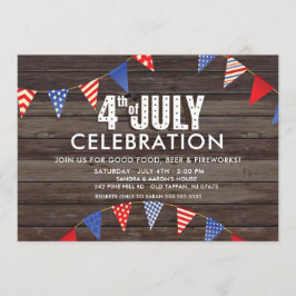 Rustik 4 juli Firande Party Inbjudningar