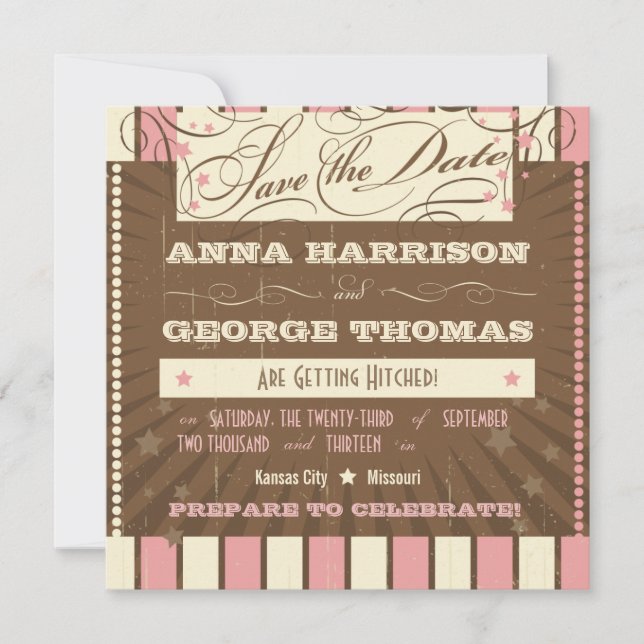 Rustik affisch: Jordgubbsmousse Save the Date Spara Datumet (Framsida)