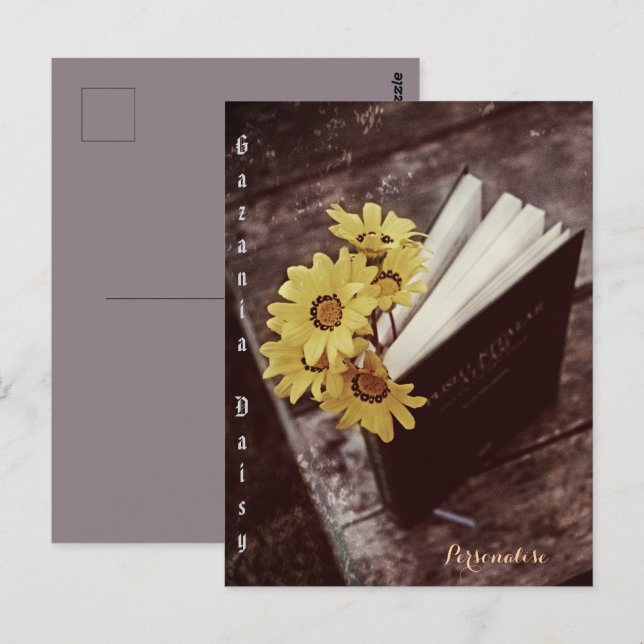 Rustik afrikansk gul tusensköna blomma Bokmärke Bl Vykort (Fram/baksida)