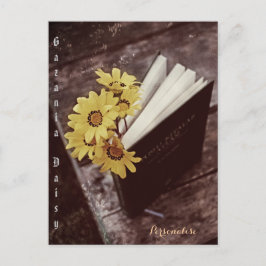 Rustik afrikansk gul tusensköna blomma Bokmärke Bl Vykort