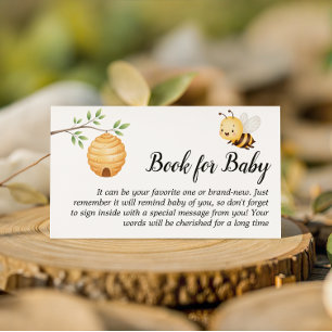 Rustik Åh Babee Honey Bee Bok För Baby Shower Tilläggskort