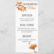Rustik akvarell höstbladskrans Thanksgiving-meny
