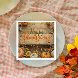 Rustik akvarell orange pumpa Thanksgiving Pappersservett