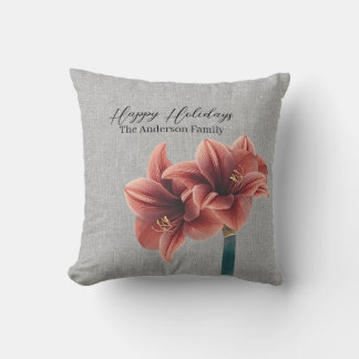 Rustik Amaryllis för Vinterglädje Kudde
