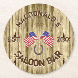Rustik American Saloon pub Underlägg Papper Rund