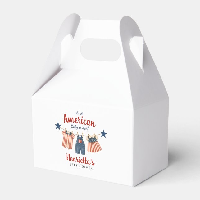 Rustik Americana Baby Shower Klädstreck  Presentaskar (Framsidan Sidan)