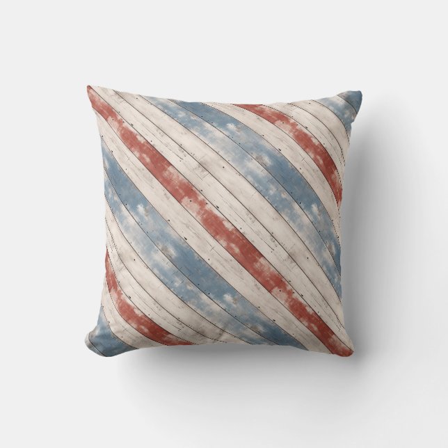 Rustik Americana Träplank  Kudde (Framsida)