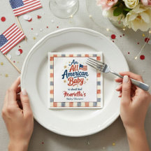 Rustik amerikansk baby shower servett