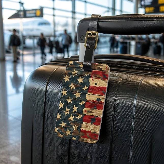 Rustik amerikansk flagga  bagagebricka (Skapare uppladdad)