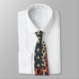 Rustik amerikansk flagga leopardtryck (1) slips