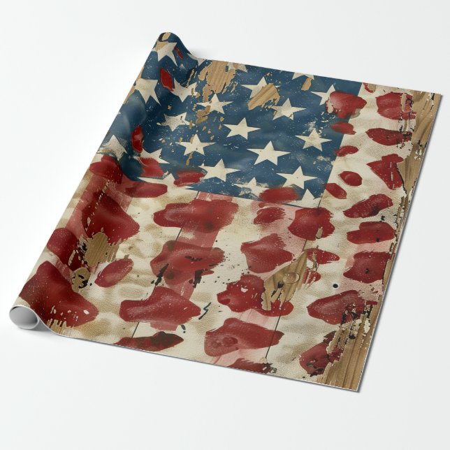 Rustik amerikansk flagga leopardtryck (6) presentpapper (Utrullad)